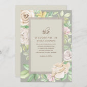 ソフトグリーンフローラ結婚式招待状 招待状 (正面/裏面)