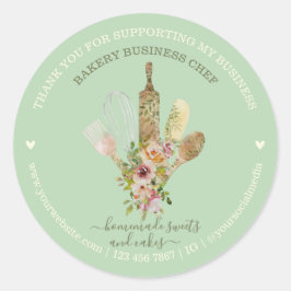 ソフトグリーンフードストアケータリングベーカリーシェフ ラウンドシール