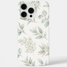 ソフトグリーンボタニカルリーフ柄 iPhone 16 PRO MAXケース