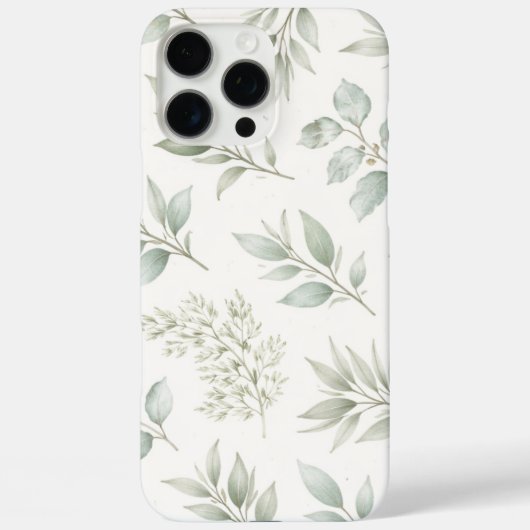 ソフトグリーンボタニカルリーフ柄  Case-Mate iPhoneケース (裏面)