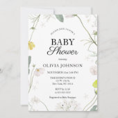ソフトグリーンボー男女兼用ホフローラベビーシャワー 招待状 (正面)