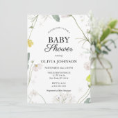ソフトグリーンボー男女兼用ホフローラベビーシャワー 招待状 (スタンド正面)