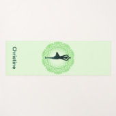 ソフトグリーンヨガポーズ名前をカスタムする ヨガマット (正面(横))