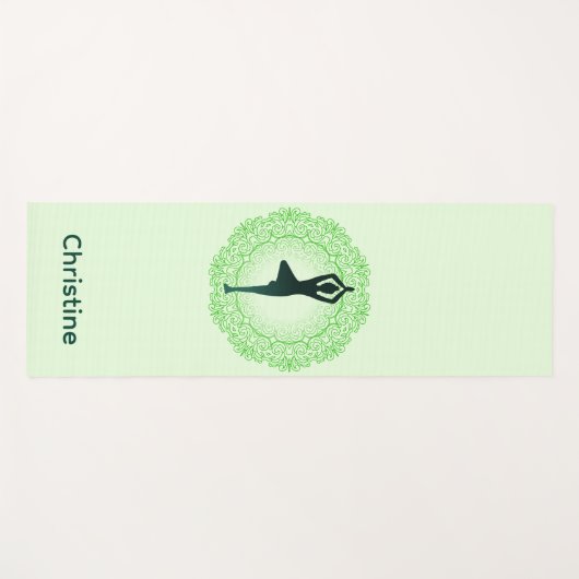 ソフトグリーンヨガポーズ名前をカスタムする ヨガマット (正面(横))