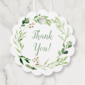 ソフトグリーンリーフファースト聖餐式メッセージカード フェイバータグ (裏面)