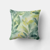 ソフトグリーンリーフ水彩枕 クッション (裏面)