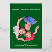 ソフトグリーンレッド&金ゴールド数々の – フォトクリスマス 箔シーズンカード (裏面)