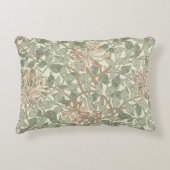 ソフトグリーンヴィンテージウィリアムモリスハニーサックル アクセントクッション (正面)
