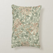 ソフトグリーンヴィンテージウィリアムモリスハニーサックル アクセントクッション (裏面(縦))