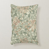 ソフトグリーンヴィンテージウィリアムモリスハニーサックル アクセントクッション (正面(垂直))