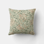 ソフトグリーンヴィンテージウィリアムモリスハニーサックル クッション (裏面)