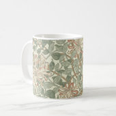 ソフトグリーンヴィンテージウィリアムモリスハニーサックル コーヒーマグカップ (正面左)