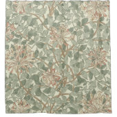 ソフトグリーンヴィンテージウィリアムモリスハニーサックル シャワーカーテン (正面)