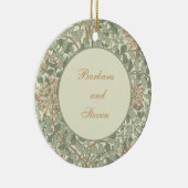 ソフトグリーンヴィンテージウィリアムモリスハニーサックル セラミックオーナメント (右)