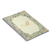 ソフトグリーンヴィンテージウィリアムモリスハニーサックル ノートブック (右側)