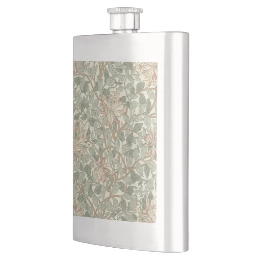 ソフトグリーンヴィンテージウィリアムモリスハニーサックル フラスク (左)