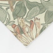 ソフトグリーンヴィンテージウィリアムモリスハニーサックル フリースブランケット (角)