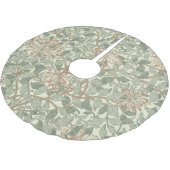 ソフトグリーンヴィンテージウィリアムモリスハニーサックル ブラッシュドポリエステルツリースカート (アングル)