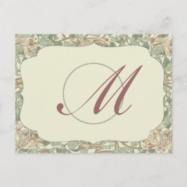 ソフトグリーンヴィンテージウィリアムモリスハニーサックル ポストカード