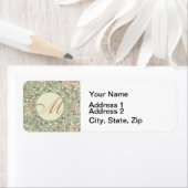 ソフトグリーンヴィンテージウィリアムモリスハニーサックル ラベル (インサイチュ)