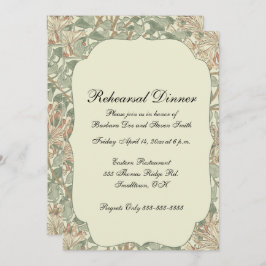 ソフトグリーンヴィンテージウィリアムモリスハニーサックル 招待状