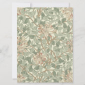 ソフトグリーンヴィンテージウィリアムモリスハニーサックル 招待状 (裏面)