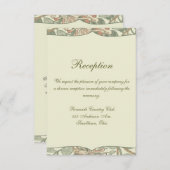 ソフトグリーンヴィンテージウィリアムモリスハニーサックル 招待状 (正面/裏面)