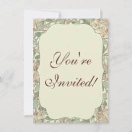 ソフトグリーンヴィンテージ ウィリアムモリス ハニサクル 招待状