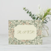 ソフトグリーンヴィンテージ ウィリアムモリス ハニサクル 招待状 (スタンド正面)