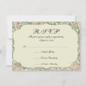 ソフトグリーンヴィンテージ ウィリアムモリス ハニサクル 招待状 (裏面)