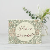 ソフトグリーンヴィンテージ ウィリアムモリス ハニサクル 招待状 (スタンド正面)