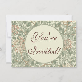 ソフトグリーンヴィンテージ ウィリアムモリス ハニサクル 招待状