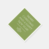  – ソフトグリーン伝統的- Merry Christmas Napkins スタンダードカクテルナプキン (角)