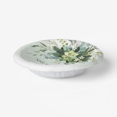 ソフトグリーン多肉性結婚フローラ植物学 ペーパーボウル (傾斜あり)