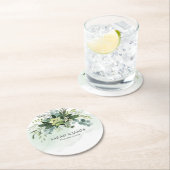 ソフトグリーン多肉性結婚フローラ植物学 ラウンドペーパーコースター (インサイチュ)