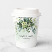 ソフトグリーン多肉性結婚フローラ植物学 紙コップ (裏面)