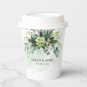 ソフトグリーン多肉性結婚フローラ植物学 紙コップ (正面)