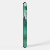 ソフトグリーン水彩風景野花 iPhoneケース (右側面)