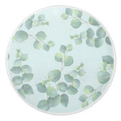 ソフトグリーン淡い色のセラミックノブ上のブランチ セラミックノブ (正面)