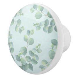 ソフトグリーン淡い色のセラミックノブ上のブランチ セラミックノブ