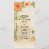 ソフトグリーン熱帯ハワイ行き先結婚式 プログラム (裏面)