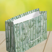 ソフトグリーン白い花抱き枕 ラージペーパーバッグ