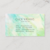 ソフトグリーン絵画ブルーの抽象芸術ブラシ水色 名刺 (裏面)