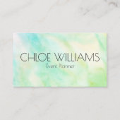 ソフトグリーン絵画ブルーの抽象芸術ブラシ水色 名刺 (正面)