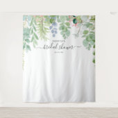 ソフトグリーン シャワー ブライダルシャワー 背景 フォトブース タペストリー (正面)