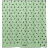 ソフトグリーン、シルエット感動的ダンス シャワーカーテン (正面)