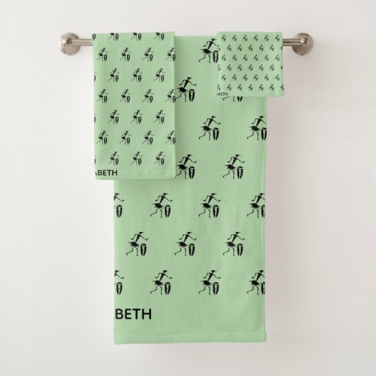 ソフトグリーン、シルエット感動的ダンス バスタオルセット (インサイチュ)