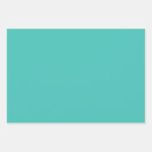 ソフトグリーン、ティール(緑がかった色)、ブルー、イエロー&ホワイトプレイド ラッピングペーパーシート (正面2)