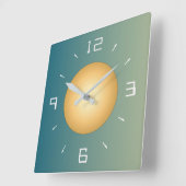 ソフトグリーン、トレンディーホワイト数字ウォールクロック スクエア壁時計 (傾斜)