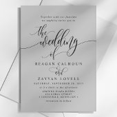 ソフトグレシンプルーモダンドのスクリ結婚プト 招待状